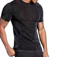thumbnail image 3 of QIPOPIQ Men's Floral Print Sheer Mesh Short Sleeve T Shirt Round Neck Tee Top Clearance, 3 of 7