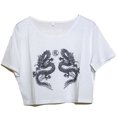 thumbnail image 1 of Women's Crewneck Printed T Shirt Cool Tight Short Sleeve Top, 1 of 1