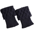 thumbnail image 4 of Women Leg Warmers Knitted Wool Boot Cover Short Leg Warmers with Diamond Mesh, 4 of 4