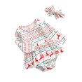 thumbnail image 3 of Diconna Baby Girl Christmas Outfit Reindeer Long-Sleeve Romper  Hairband, 3 of 8