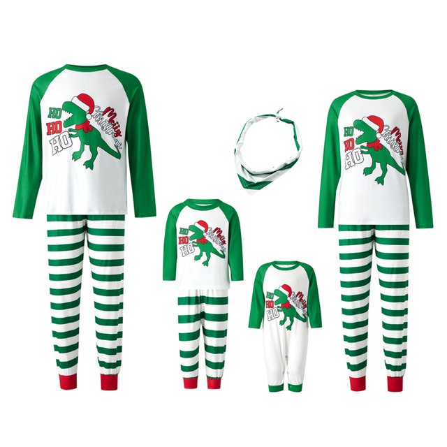 Ensembles de Pyjamas Assortis pour Famille Pyjamas de Noël Haut Imprimé avec Bas à Carreaux
