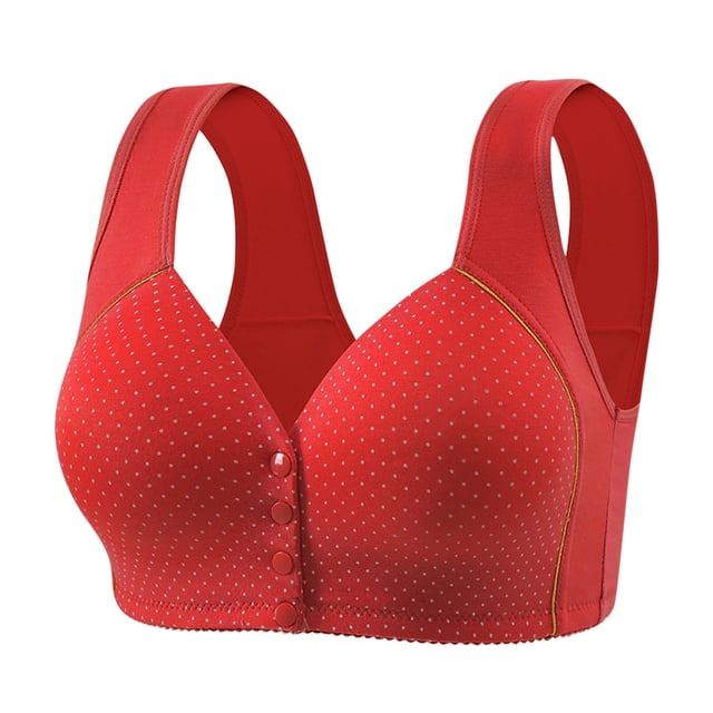Yuzhih Womens Everyday Bra Front Closure Full Coverage Comfortable Front Button Bras Wireless Push up Bralettes with Support