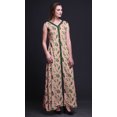 thumbnail image 3 of Bimba Leaves Ladies Printed Front Slit Sleeveless Maxi Summer Long CasualDress-Small, 3 of 5