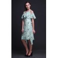 thumbnail image 2 of Bimba Robe Droite à Épaules Dénudées Style Chic pour Femmes à Imprimé d'Oiseaux Verts Tunique d'Été - Grand, 2 of 6