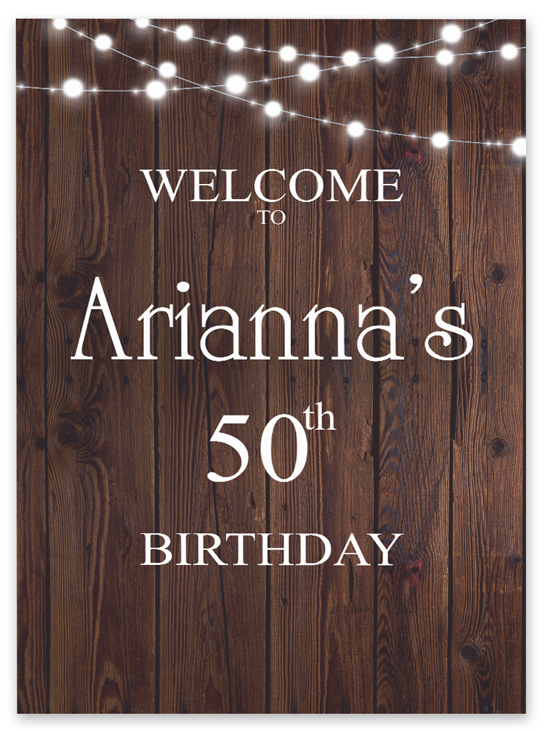 Darling Souvenir MADE WITH LOVE PersonalizedWelcomeBirthdaySignFairy Lights On Wood Panel,Large Decorative Poster For Birthday Party, Celebrations- 18x12