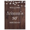 thumbnail image 1 of Darling Souvenir MADE WITH LOVE PersonalizedWelcomeBirthdaySignFairy Lights On Wood Panel,Large Decorative Poster For Birthday Party, Celebrations- 18x12, 1 of 5