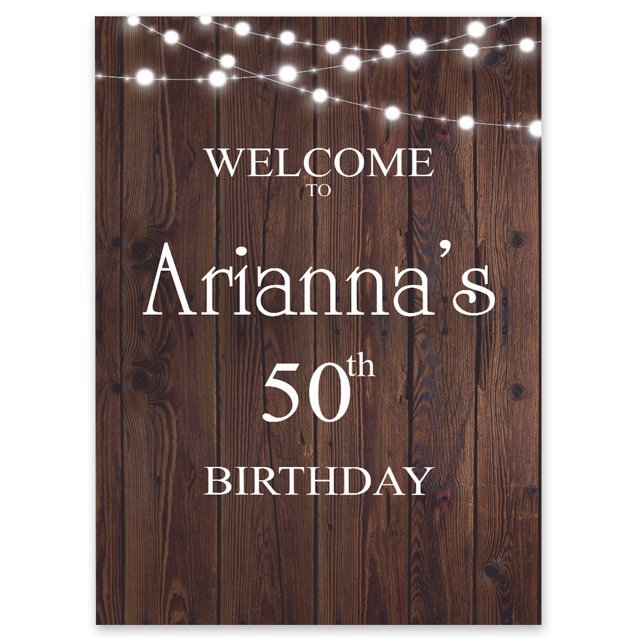 Darling Souvenir MADE WITH LOVE PersonalizedWelcomeBirthdaySignFairy Lights On Wood Panel,Large Decorative Poster For Birthday Party, Celebrations- 18x12