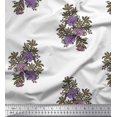 thumbnail image 1 of Soimoi Poly Georgette Fabric Leaves & Floral Block Printed Craft Fabric by The Yard 52 Inch Wide, 1 of 3