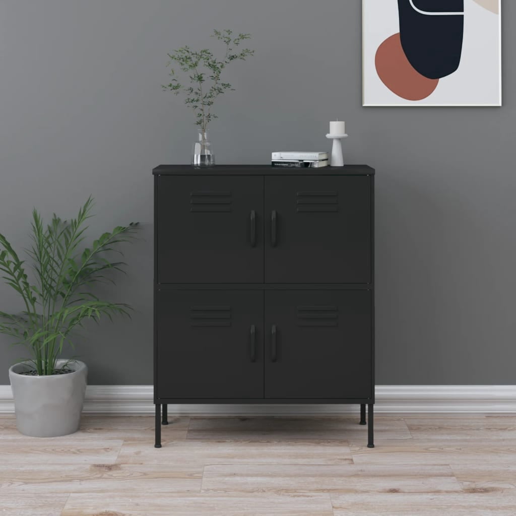 vidaXL Armoire de Rangement Noire 80x35x101,5 cm Acier