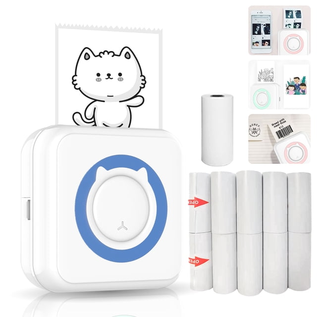 Label printer,Support Bt With Printer Portable Printer With Ios Android 57mm Compatible With All-in-one Paper Rolls Pocket Printer With 11 Paper Compatible With Ios Printer Printer 6 Thermal Paper