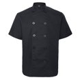 thumbnail image 1 of TOPTIE Manteau de Chef Unisexe à Manches Courtes, Noir, 1 of 8