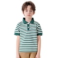 thumbnail image 1 of Polos pour Garçons à Rayures Chemises d'Uniforme Scolaire Chemise de Rugby Boutonnée à Manches Courtes 5-6 Ans Mode Garçons, 1 of 8