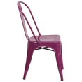 thumbnail image 3 of Chaise empilable en métal violet pour intérieur-extérieur, 3 of 9