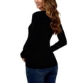 thumbnail image 4 of QATAINLAV Coffee Womens Maternity Shirts Crew Neck 2 Packs Pregnancy Tops Solid Color Casual Long Sleeve Tunic Tees Blouse, 4 of 9