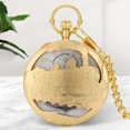 thumbnail image 3 of Pocket Watch, Musical Movement Unique Smooth with Chain Antique, for Birthday Gifts Fathers Day Men'. , Train, 3 of 7