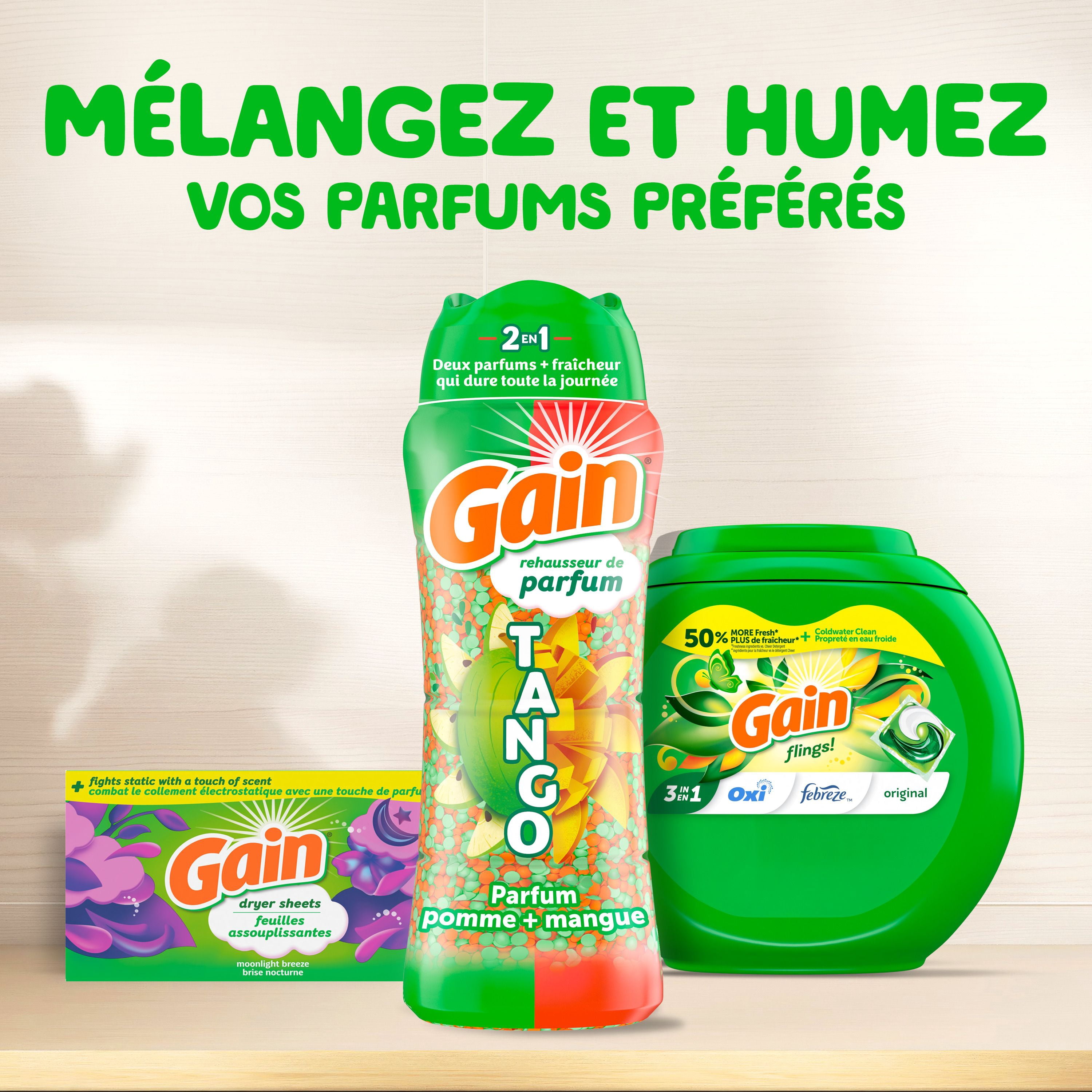 Gain Tango 2-in-1 Laundry Scent Booster Beads, Apple and Mango Scent, Laundry Beads with Dual Scents Plus All Day Freshness