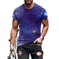 thumbnail image 1 of Bellella Hommes T-shirt Col Rond T-Shirts Manches Courtes Été Tops Mode 3D Impression Numérique Blouse Hommes Pull-Over Style B S, 1 of 2