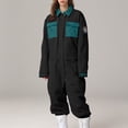 thumbnail image 3 of Timegard Winter Women Snowsuit Lapel Neck Long Sleeve Loose Rompers Outdoor Ski Active Athletic Windproof Jumpsuit, 3 of 8