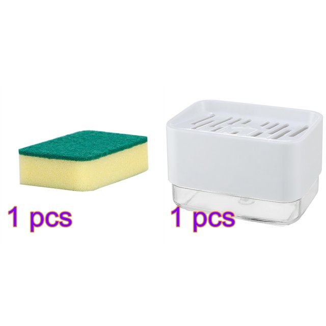 Wweixi 2PCSSponge Holder Soap Press Pump Box Home Kitchen 2 5 1 Dishwashing Sponge Soap Dispenser Case Container