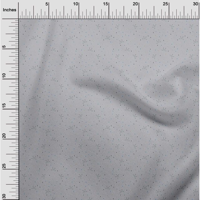 oneOone Cotton Silk Fabric Triangle & Cat Face Animal Printed Craft Fabric BTY 42 Inch Wide