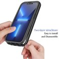 thumbnail image 3 of Compatible with iPhone 14 Pro Max Case, Dustproof Shockproof Case with Built-in Screen Protector, Bumper Frame Heavy Duty Full Body Protective Cover for iPhone 14 Pro Max,Purple, 3 of 4