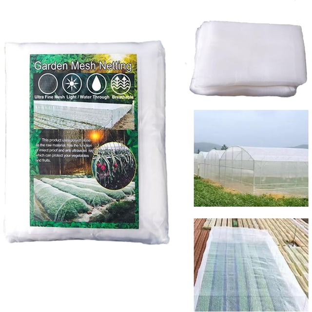 Ultra Fine Garden Mesh Netting, Barrier Protection Net for Anti Mosquito Insects Birds Animals, 8x33FT Plant Cover for Protecting Vegetable Plants Fruits Crops Greenhouse Row Cover Protection Mesh Net