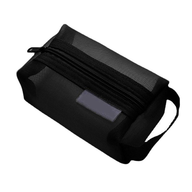 Clear Mesh Cosmetic Bag - Portable Travel Makeup Storage with Zipper