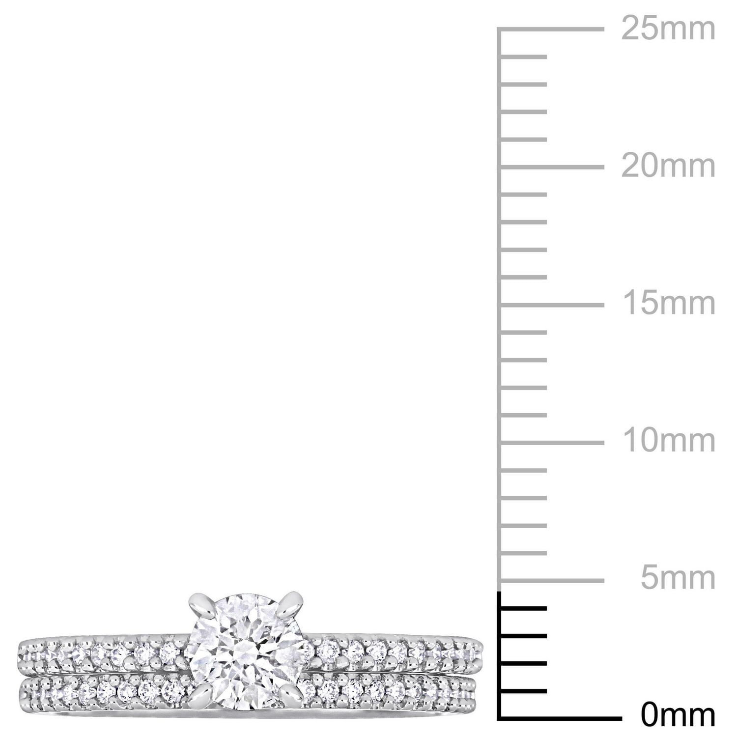 Miabella 3/4 Carat T.W. Diamond 14K White Gold Bridal Ring Set