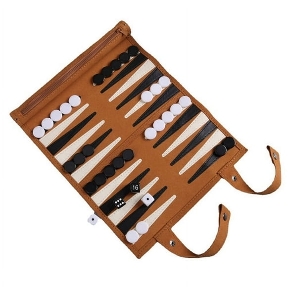 LEEYNEER Backgammon Board Game Portable Backgammon Sets for Adults Travel Games Roll Design Children‘S Puzzle Game Board