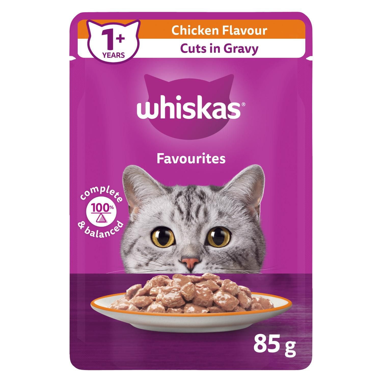 WHISKAS FAVOURITES Cuts in Gravy Chicken Flavour Pouch Adult Wet Cat Food