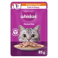 thumbnail image 1 of WHISKAS FAVOURITES Cuts in Gravy Chicken Flavour Pouch Adult Wet Cat Food, 1 of 8