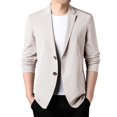thumbnail image 1 of Spring Summer Men's Lightweight Mens Pin Striped Suit Summer Suit Jacket Casual Suits for Men Stretch Slim Fit Button Men Suits Regular Fit 3 Piece Sport Coats, 1 of 5