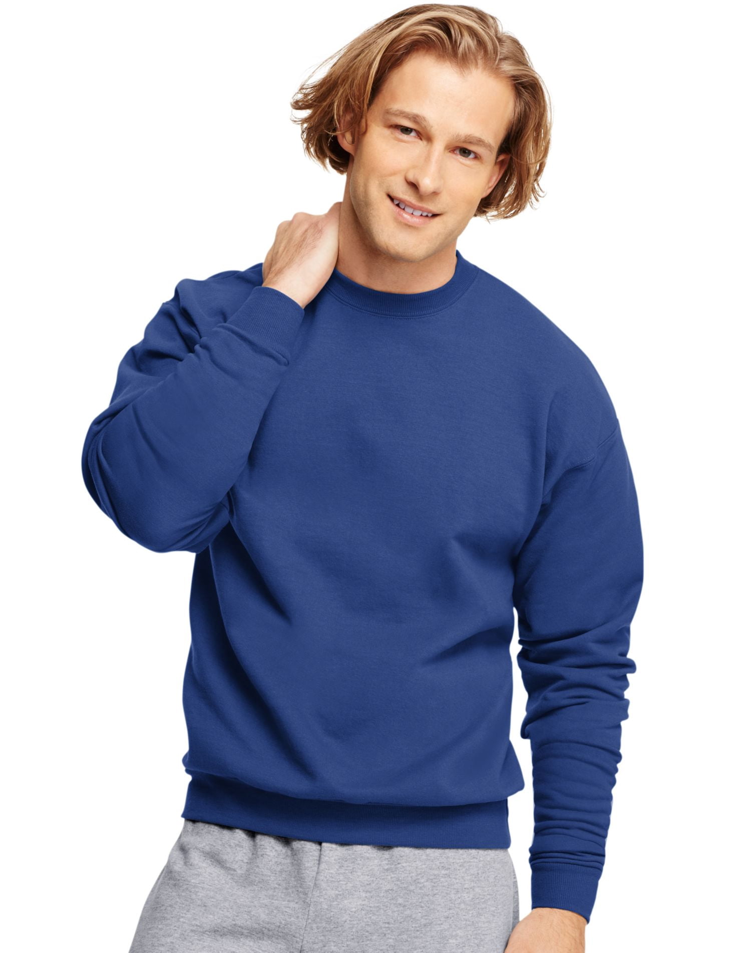 Hanes Mens ComfortBlend EcoSmart Crew Sweatshirt - Best-Seller, XL, Deep Royal