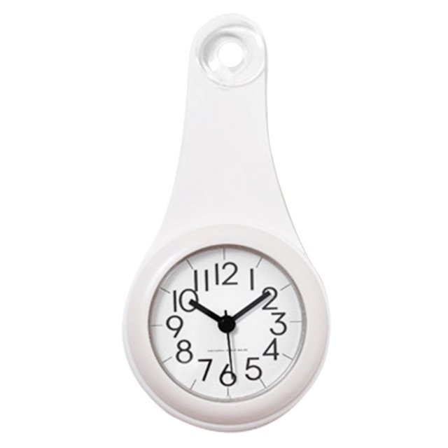 PVC Bathroom Wall Clock Portable Waterproof Wall-mounted Moistureproof Battery Powered Household Kitchen Analog Clocks Watch Grey