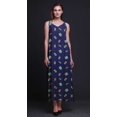 thumbnail image 2 of Bimba Rayon Leaves Ladies Printed Backless Spaghetti Strap Long Maxi Evening Party Dress-Small, 2 of 5