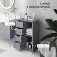thumbnail image 4 of kleankin Armoire de Rangement de Salle de Bain avec 4 Tiroirs et Tablette Ajustable, Gris, 4 of 10