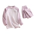 thumbnail image 1 of 2025 Winter And Fall Pajama Set Boy's And Girl's Printing Conditioning Clothes Two Piece Set Conditioning Sleepwear Purple, 1 of 3