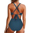 thumbnail image 3 of DPTALR Women's Solid Color Jumpsuit Bikini Swimsuit, 3 of 3