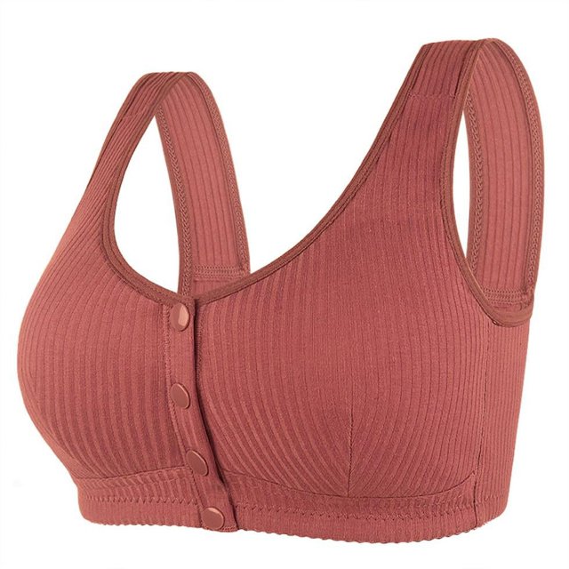 Birdeem Casual Sexy Front Button Shaping Cup Shoulder Strap Underwire Bra Plus Size Extra-Elastic Wirefree