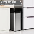 thumbnail image 2 of Costway 16 Gallon Trash Can with Wing Lids for Bedroom Bathroom Kitchen, Stay Open,Sliver, 2 of 10