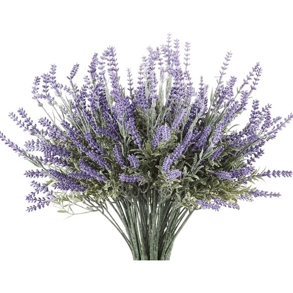 Butterfly Craze Plante de Lavande Artificielle Ensemble de 4 – Fleurs en Faux Soie Réalistes pour Mariages, Bricolage, Déco de Cuisine Ou Déco Rustique pour la Maison – Usage Intérieur/extérieur