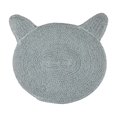 thumbnail image 1 of IH Casa Decor Braided Cotton Cat Shape Mat Light Gray, 1 of 3