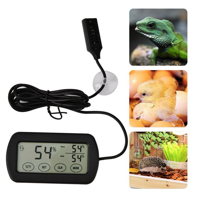 Ccdes Hygromètre de Réservoir de Reptiles, Hygromètre Numérique de Réservoir de Réservoir d'Oeufs d'Affichage de LCD