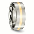 thumbnail image 4 of Titane 14k Incrustation Jaune Plat 8mm Poli Anneau 10 Taille, 4 of 6