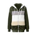 thumbnail image 5 of EGNMCR Womens Winter Fuzzy Fleece Jacket Hooded Color Block Patchwork Cardigan Zipper Pullover Coats Outerwear with Pockets, 5 of 5