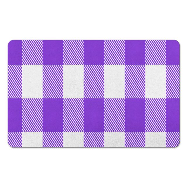 Machine Washable Checkered Bathroom Runner Rug - Non-Slip 20x32 in Long Bath Mat, Water Absorbent, Soft Microfiber, Ideal for Bathtub & Showers.