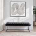 thumbnail image 4 of Beaumont Lane Banc d'Appoint Moderne en Cuir et Fer de 54 Po L, Noir, 4 of 7