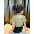 thumbnail image 2 of Faithtur Kids T-Shirt, Solid Color Bowknot Round Collar Short Sleeve Tops, 2 of 10