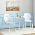 thumbnail image 2 of Costway Metal Dining Chair Set of 4 Armless Kitchen Hollowed Backrest & Metal Legs White, 2 of 10