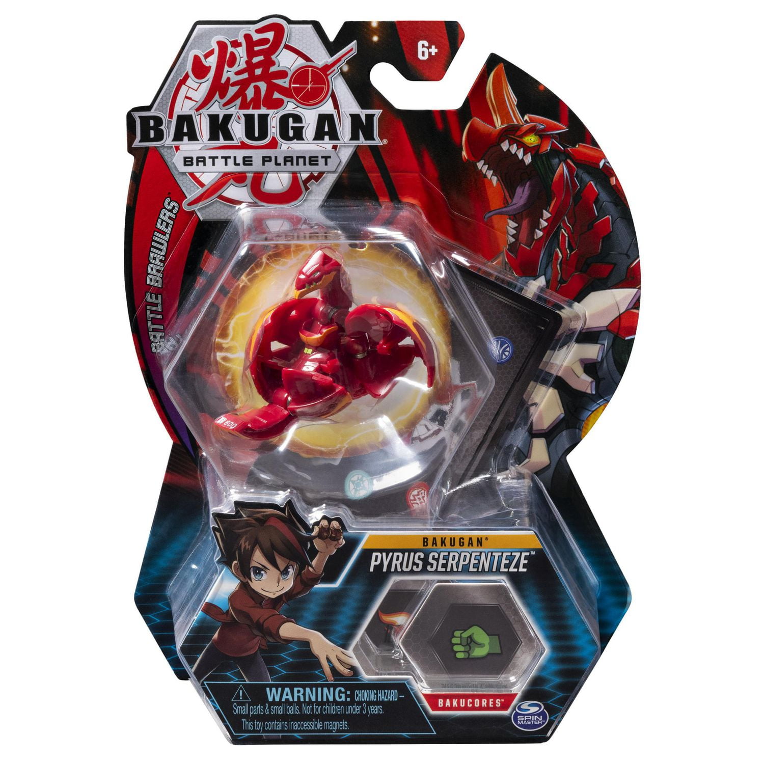 Bakugan, Pyrus Serpenteze, Créature transformable à collectionner de 5 cm, à partir de 6 ans